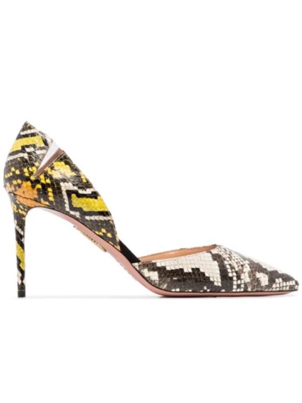 Size 41 - Aquazzura Multicoloured Snake Print Leather Pumps